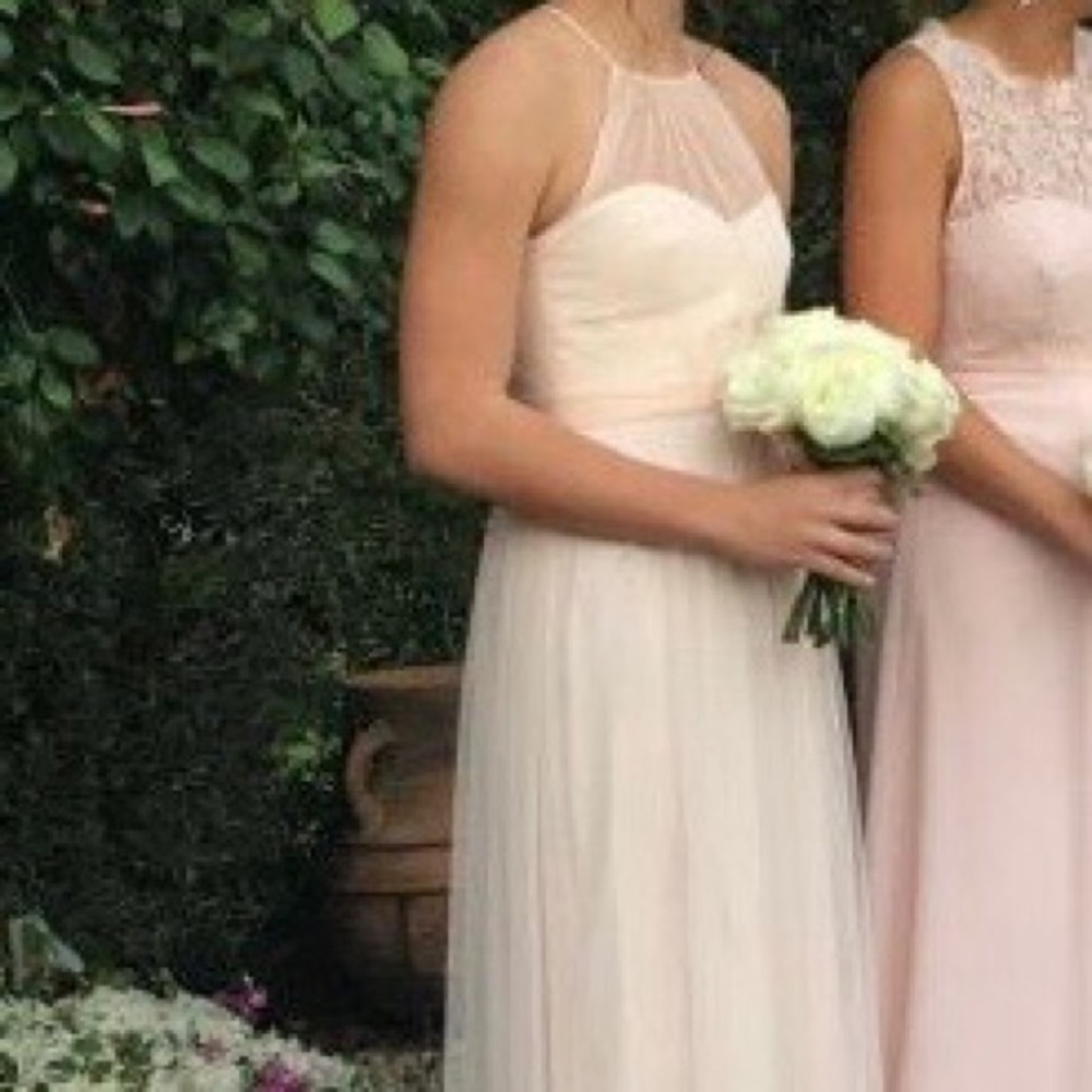 Amsale Blush Tulle Bridesmaid Dress